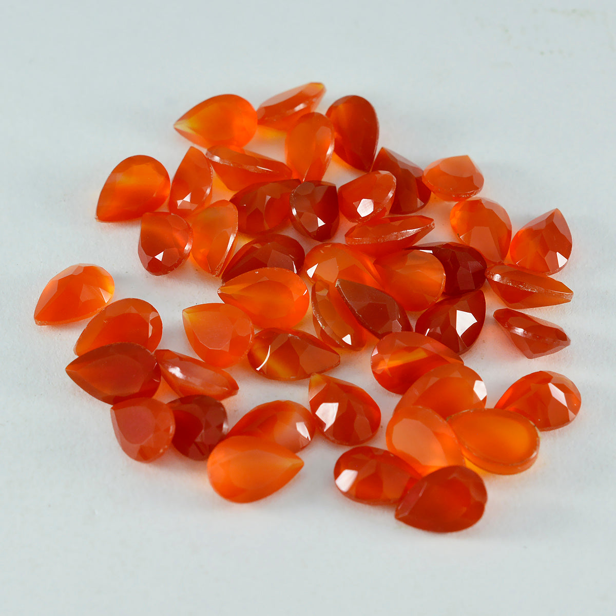 Riyogems 1PC Natural Red Onyx Faceted 7x10 mm Pear Shape awesome Quality Gem