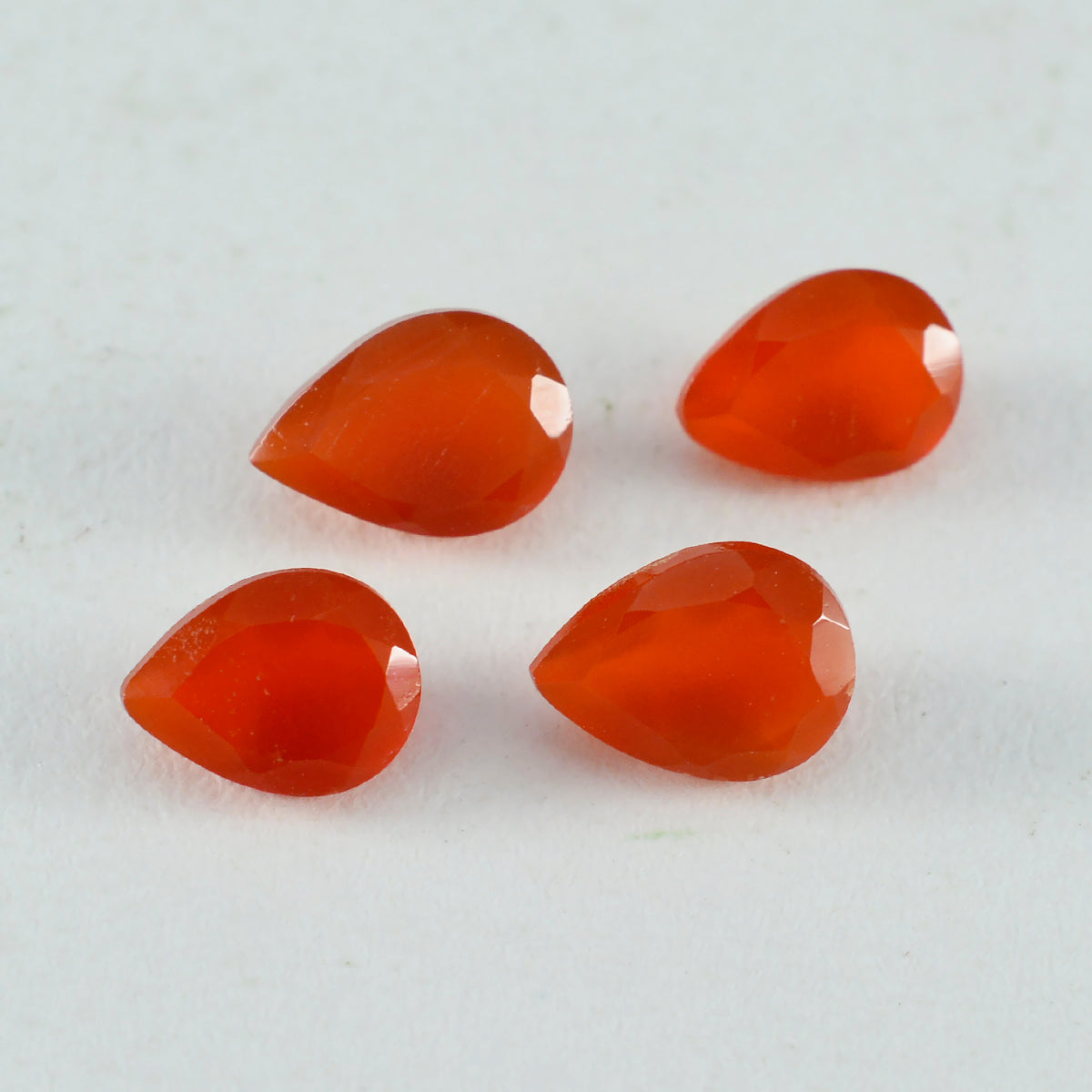 Riyogems 1PC Real Red Onyx Faceted 8x12 mm Pear Shape beauty Quality Gems