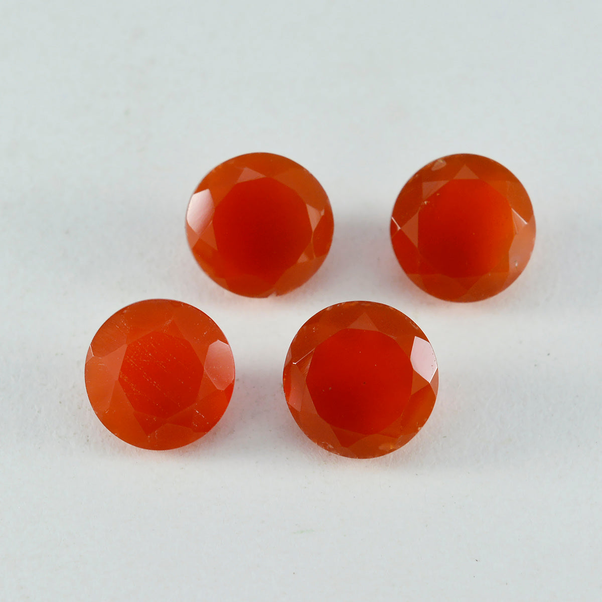 riyogems 1 pezzo di onice rosso autentico sfaccettato 13x13 mm di forma rotonda, pietra sciolta di buona qualità