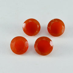 Riyogems 1PC Genuine Red Onyx Faceted 13x13 mm Round Shape pretty Quality Loose Stone