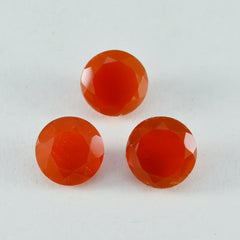 Riyogems 1PC Real Red Onyx Faceted 15x15 mm Round Shape good-looking Quality Gem
