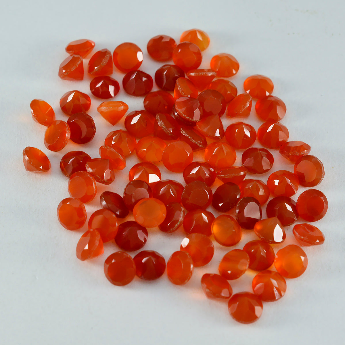 riyogems 1pc natural red onyx faceted 5x5 mm round shape aaa quality loose stone