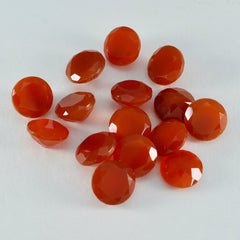 Riyogems 1PC Natural Red Onyx Faceted 8x8 mm Round Shape A1 Quality Gems