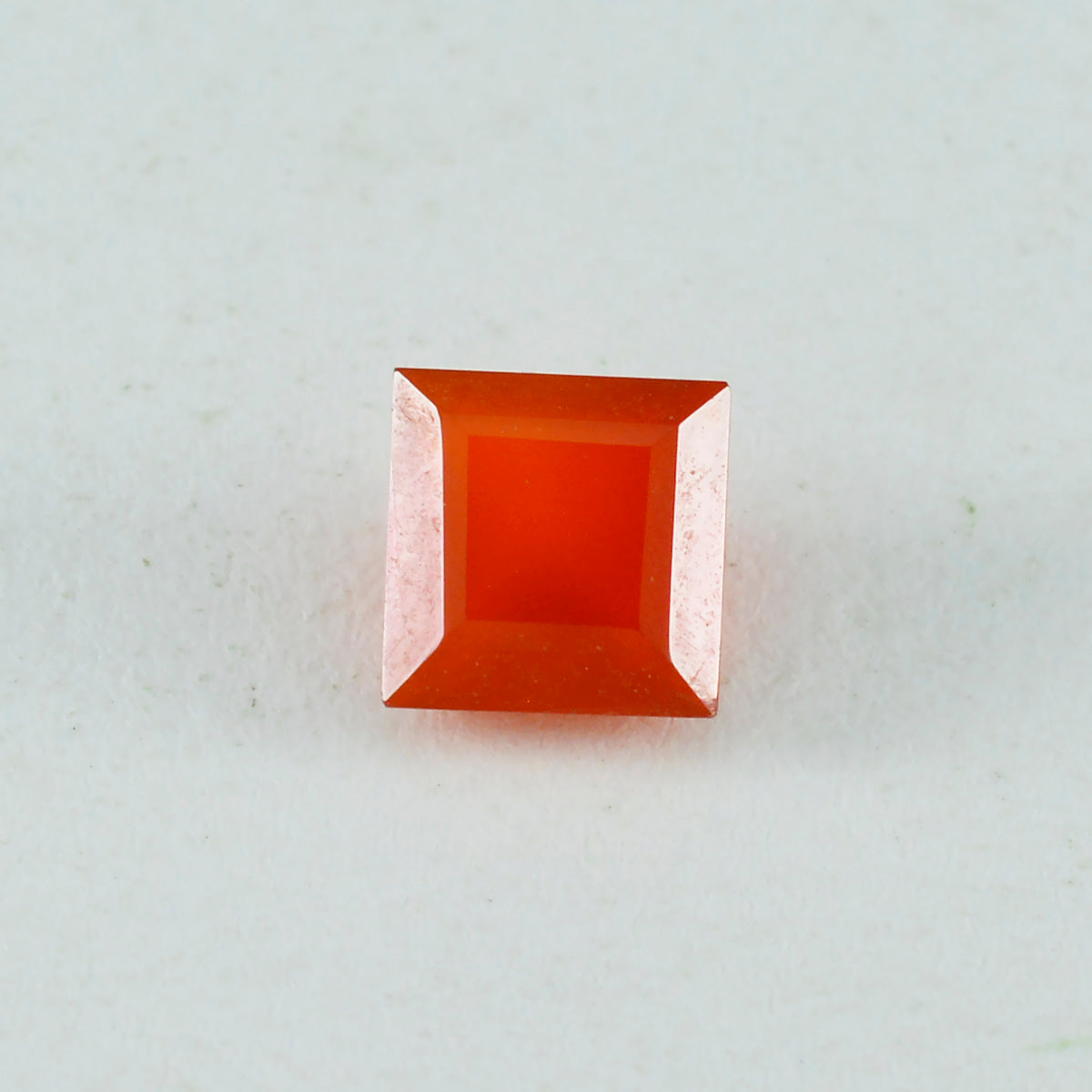 Riyogems 1 pièce onyx rouge véritable à facettes 10x10mm forme carrée belle qualité pierre en vrac