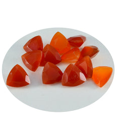 Riyogems 1pc véritable onyx rouge à facettes 5x5mm forme trillion grande qualité pierre précieuse en vrac