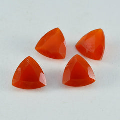 Riyogems 1PC Real Red Onyx Faceted 7x7 mm Trillion Shape startling Quality Gems