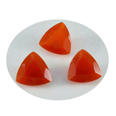Riyogems 1PC Genuine Red Onyx Faceted 8x8 mm Trillion Shape wonderful Quality Stone