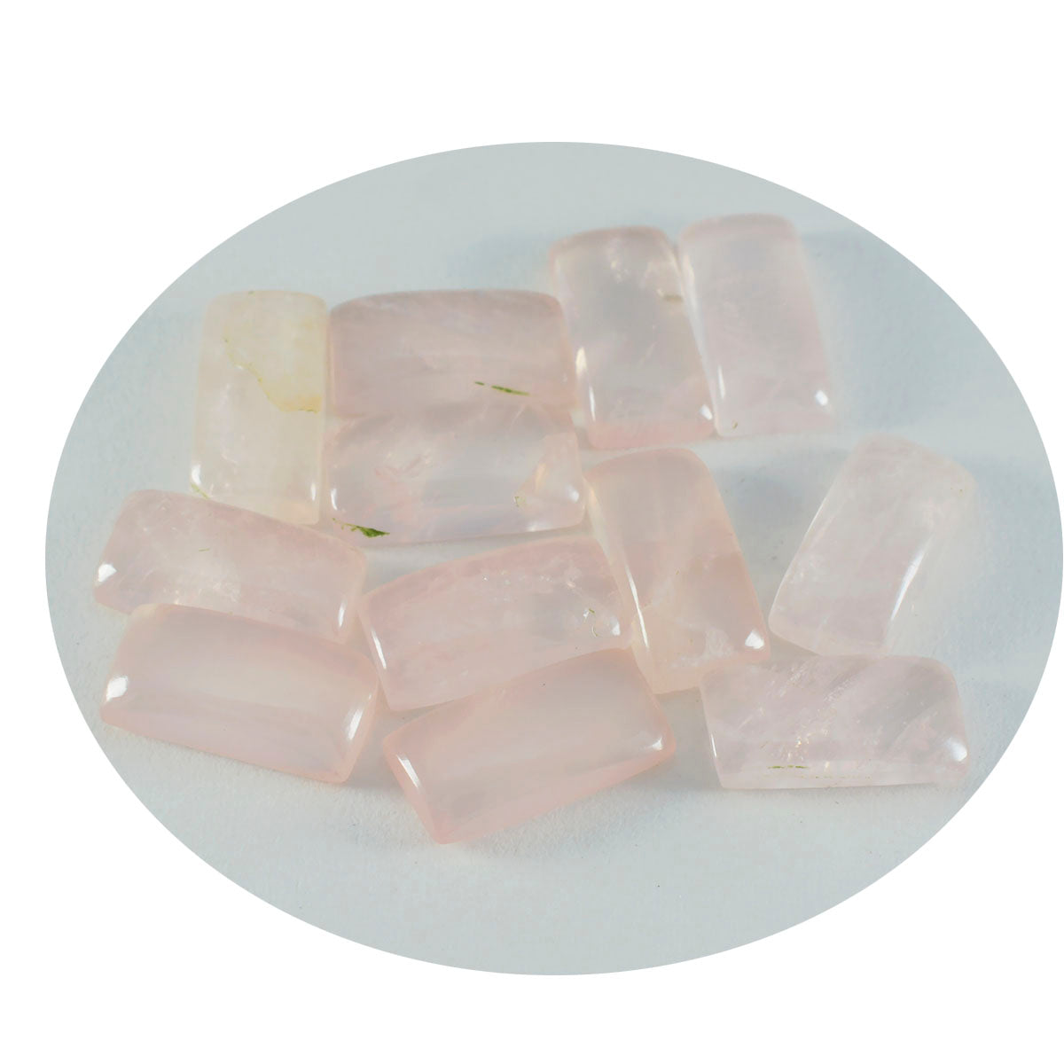 Riyogems 1PC Roze Rozenkwarts Cabochon 5x10 mm Baguett Vorm verbazingwekkende kwaliteit losse edelsteen
