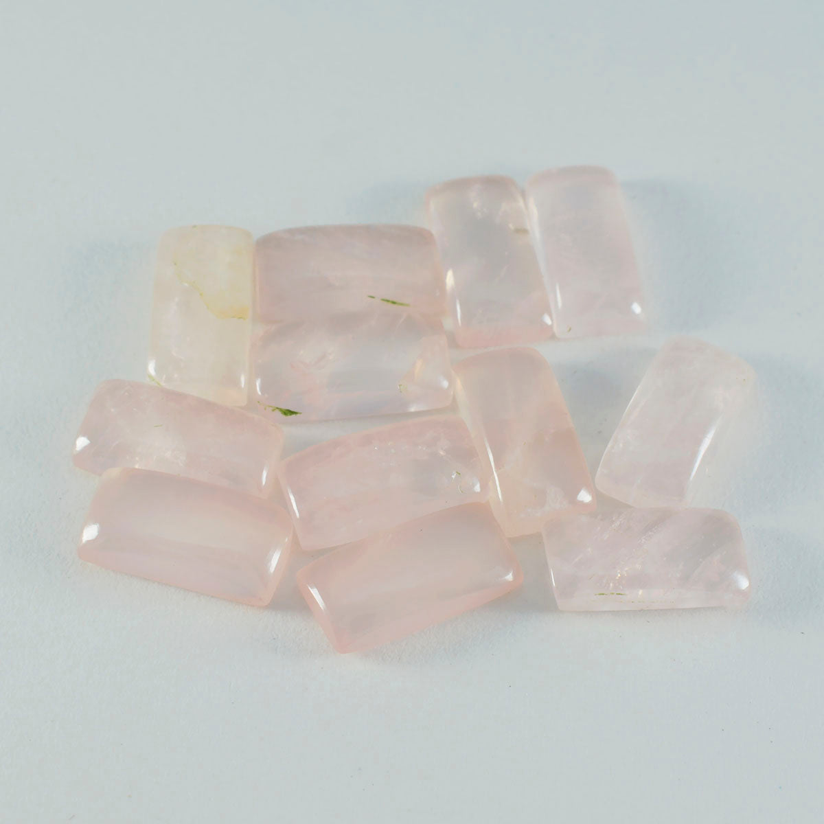Riyogems 1 pièce cabochon de quartz rose rose 5x10mm en forme de baguett qualité incroyable gemme en vrac