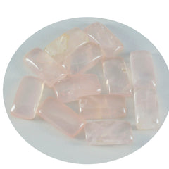 Riyogems 1PC Pink Rose Quartz Cabochon 6x12 mm Baguett Shape cute Quality Loose Gems