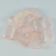 Riyogems, 1 pieza, cabujón de cuarzo rosa, 6x12mm, forma baguett, gemas sueltas de buena calidad