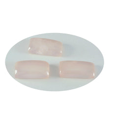 Riyogems 1PC Pink Rose Quartz Cabochon 7x14 mm Baguett Shape A Quality Loose Stone