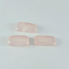 Riyogems 1pc cabochon de quartz rose rose 7x14mm forme de baguette une pierre en vrac de qualité