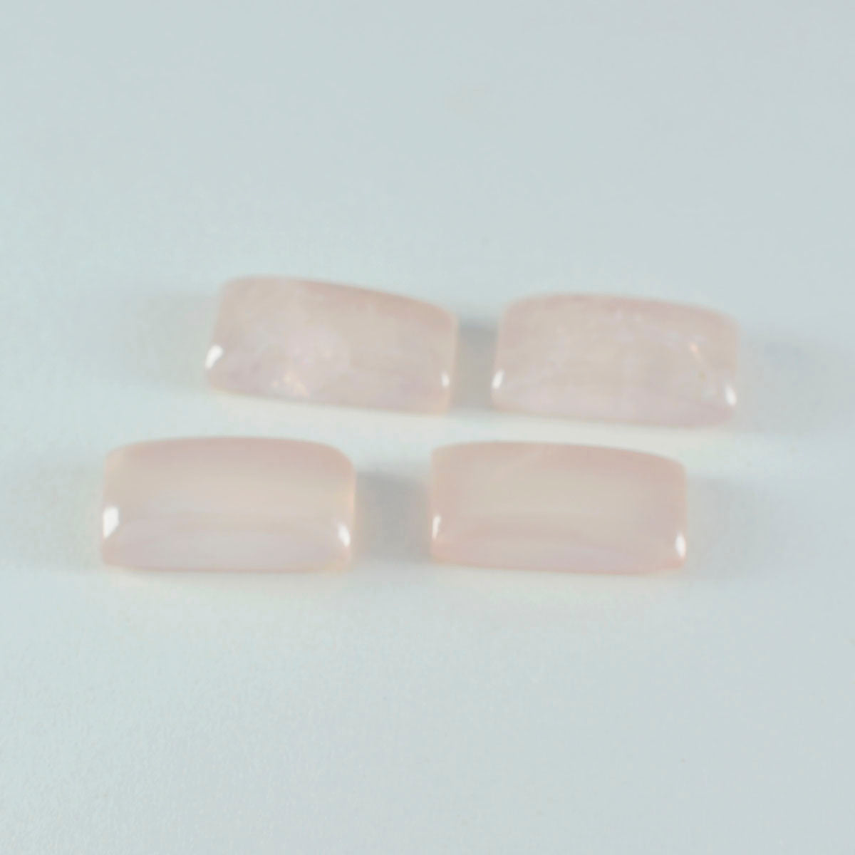 Riyogems 1pc cabochon de quartz rose rose 8x16mm forme baguett aa qualité pierre précieuse en vrac