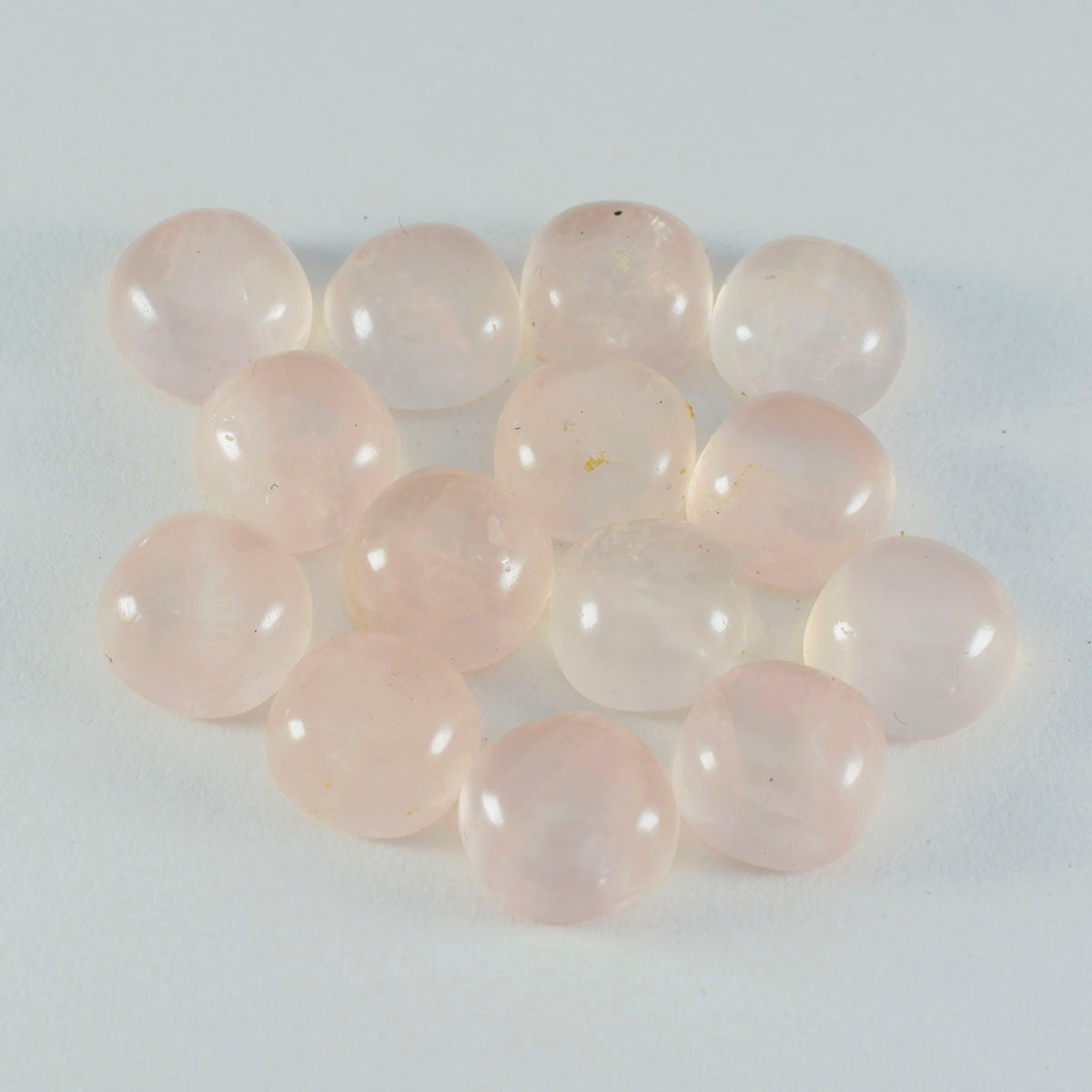 Riyogems 1pc cabochon de quartz rose rose 10x10mm forme de coussin belle qualité pierre en vrac