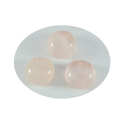 Riyogems 1pc cabochon de quartz rose rose 12x12mm forme de coussin jolie gemme de qualité