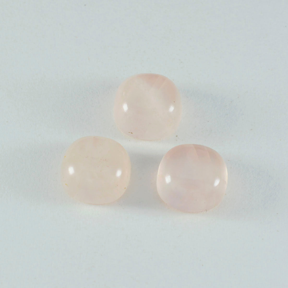 Riyogems 1pc cabochon de quartz rose rose 12x12mm forme de coussin jolie gemme de qualité