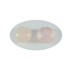 Riyogems 1 pièce cabochon de quartz rose rose 13x13mm en forme de coussin belles pierres précieuses de qualité