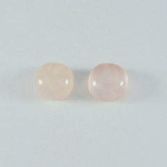 Riyogems, 1 pieza, cabujón de cuarzo rosa, 13x13mm, forma de cojín, gemas de buena calidad