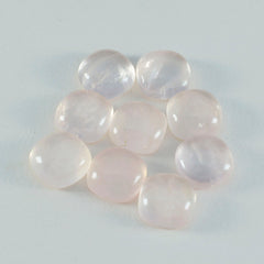 Riyogems 1pc cabochon de quartz rose rose 14x14mm forme de coussin pierre de belle qualité