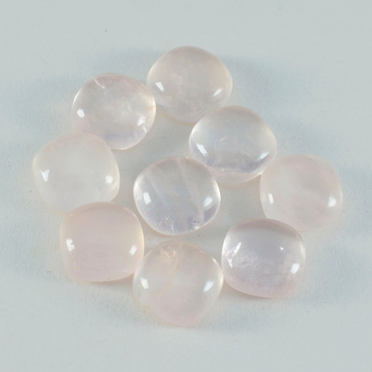 1 cabujón de cuarzo rosa de riyogems, 15x15 mm, forma de cojín, piedra preciosa de buena calidad