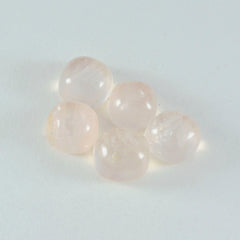 Riyogems 1PC Pink Rose Quartz Cabochon 7x7 mm Cushion Shape A1 Quality Gemstone