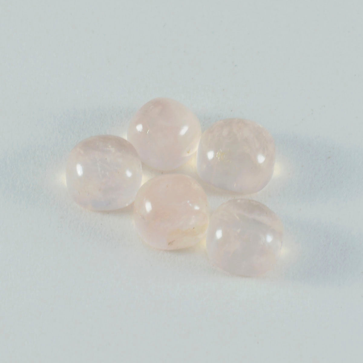 Riyogems 1pc cabochon de quartz rose rose 8x8mm forme de coussin bonne qualité gemme en vrac