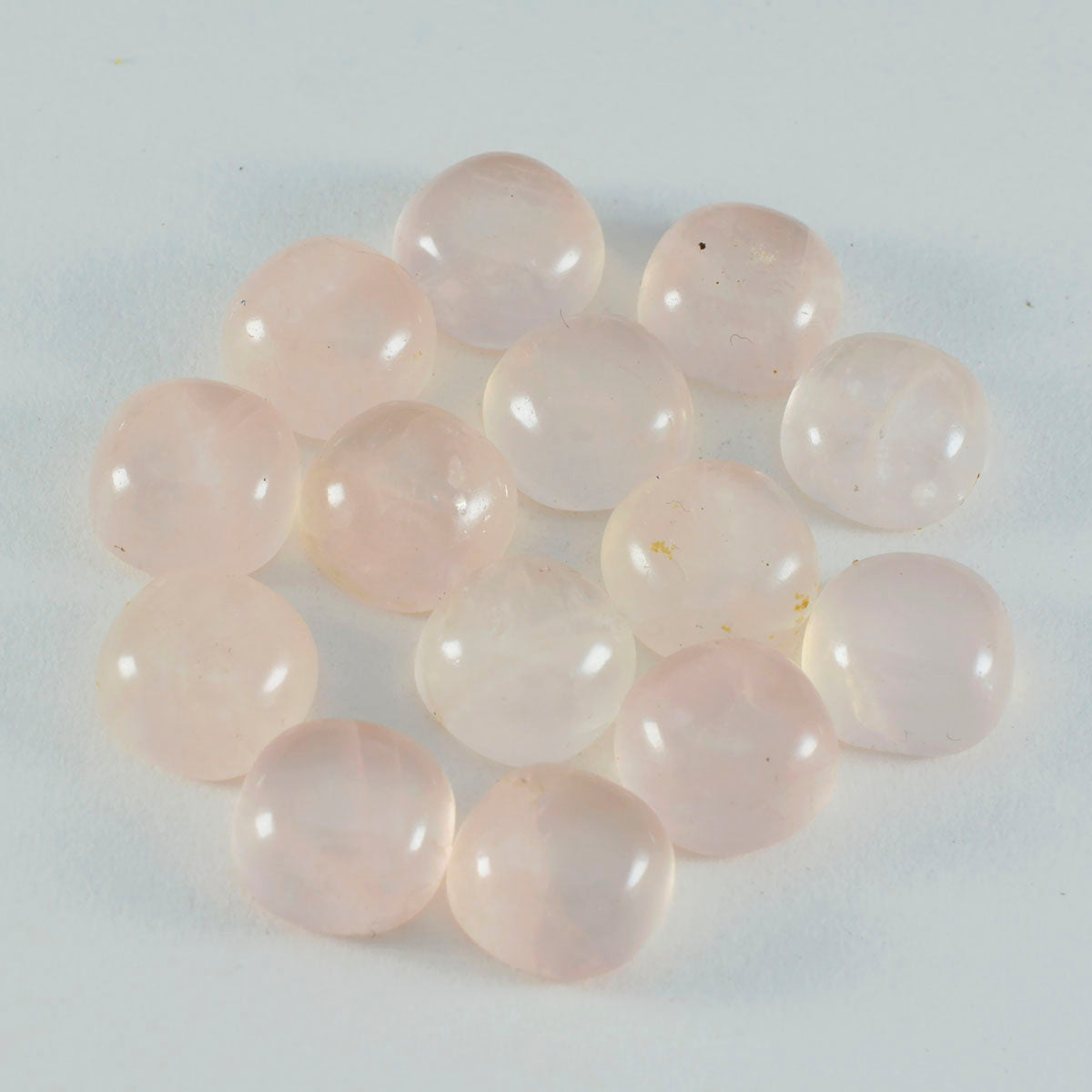 Riyogems 1pc cabochon de quartz rose rose 9x9mm forme de coussin pierres précieuses en vrac de belle qualité