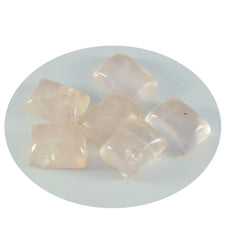 Riyogems 1pc cabochon de quartz rose rose 12x16mm forme octogonale merveilleuse qualité gemme en vrac