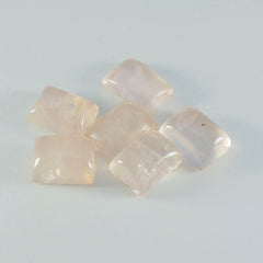 Riyogems 1pc cabochon de quartz rose rose 12x16mm forme octogonale merveilleuse qualité gemme en vrac