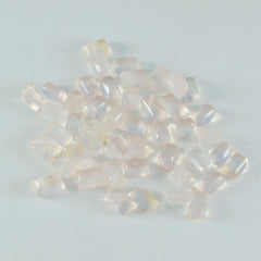 Riyogems 1pc cabochon de quartz rose rose 5x7mm forme octogonale jolie qualité pierres précieuses en vrac