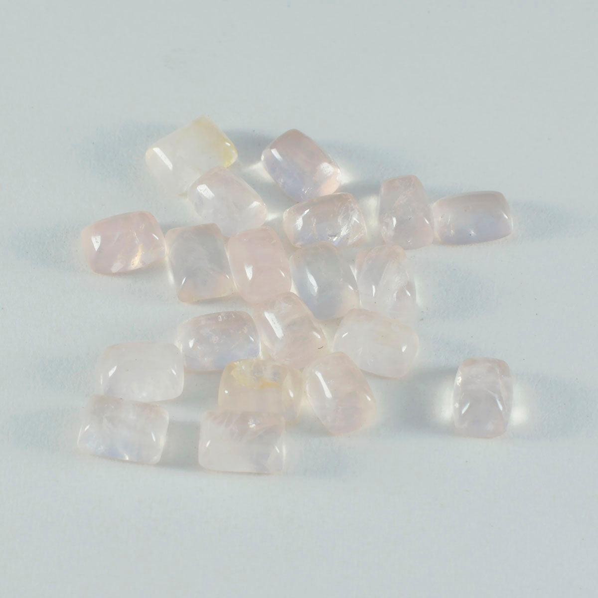 Riyogems 1pc cabochon de quartz rose rose 6x8mm forme octogonale qualité étonnante pierre en vrac