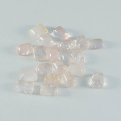 Riyogems 1PC Pink Rose Quartz Cabochon 6x8 mm Octagon Shape astonishing Quality Loose Stone