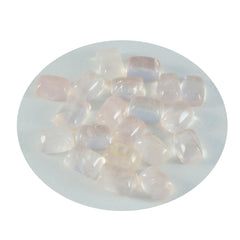 Riyogems 1pc cabochon de quartz rose rose 7x9mm forme octogonale belle qualité pierre précieuse en vrac