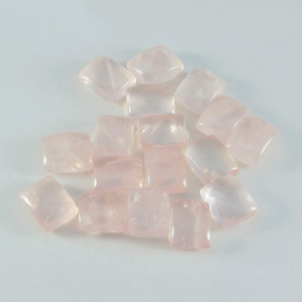 Riyogems 1pc cabochon de quartz rose rose 9x11mm forme octogonale pierres précieuses de grande qualité