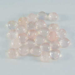 Riyogems 1PC Pink Rose Quartz Cabochon 10x10 mm Heart Shape A Quality Gemstone