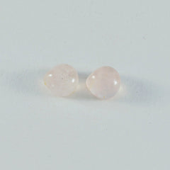 Riyogems 1 Stück rosafarbener Rosenquarz-Cabochon, 5 x 5 mm, Herzform, hervorragende Qualität, loser Stein