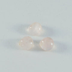 Riyogems 1PC Pink Rose Quartz Cabochon 6x6 mm Heart Shape awesome Quality Loose Gemstone