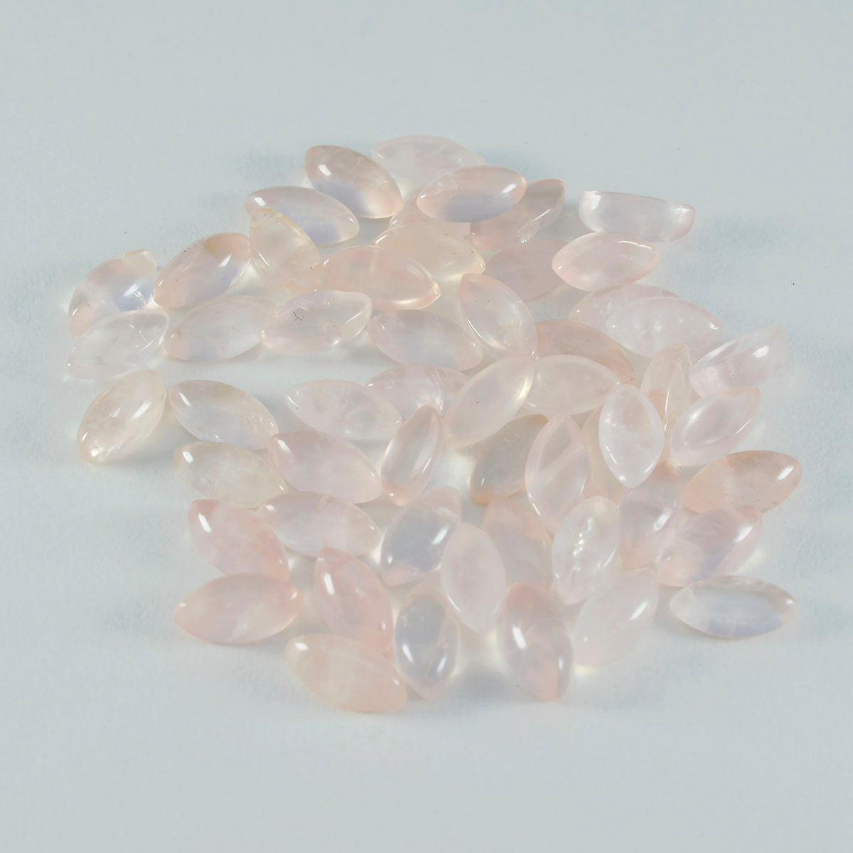 Riyogems 1 pc cabochon de quartz rose rose 4x8 mm forme marquise pierre de belle qualité