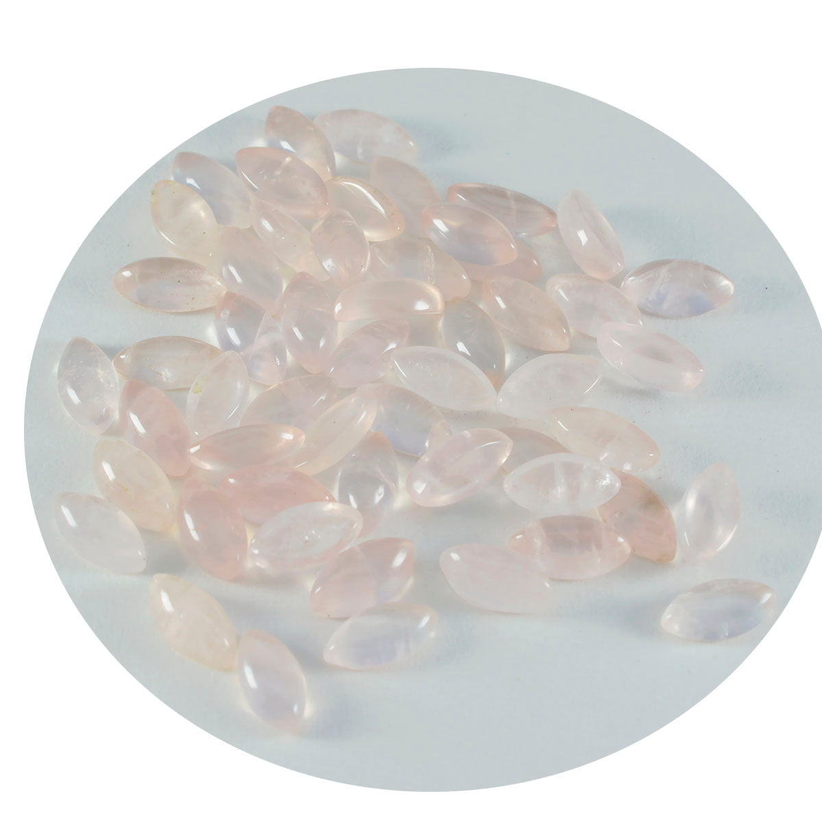 riyogems 1pc ピンク ローズクォーツ カボション 5x10 mm マーキス形状の美しい品質の宝石