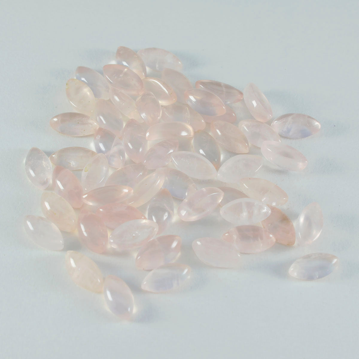 riyogems 1pc ピンク ローズクォーツ カボション 5x10 mm マーキス形状の美しい品質の宝石