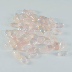 Riyogems 1PC Pink Rose Quartz Cabochon 5x10 mm Marquise Shape beautiful Quality Gemstone