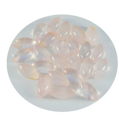 Riyogems 1pc cabochon de quartz rose rose 6x12mm forme marquise qualité attrayante gemme en vrac