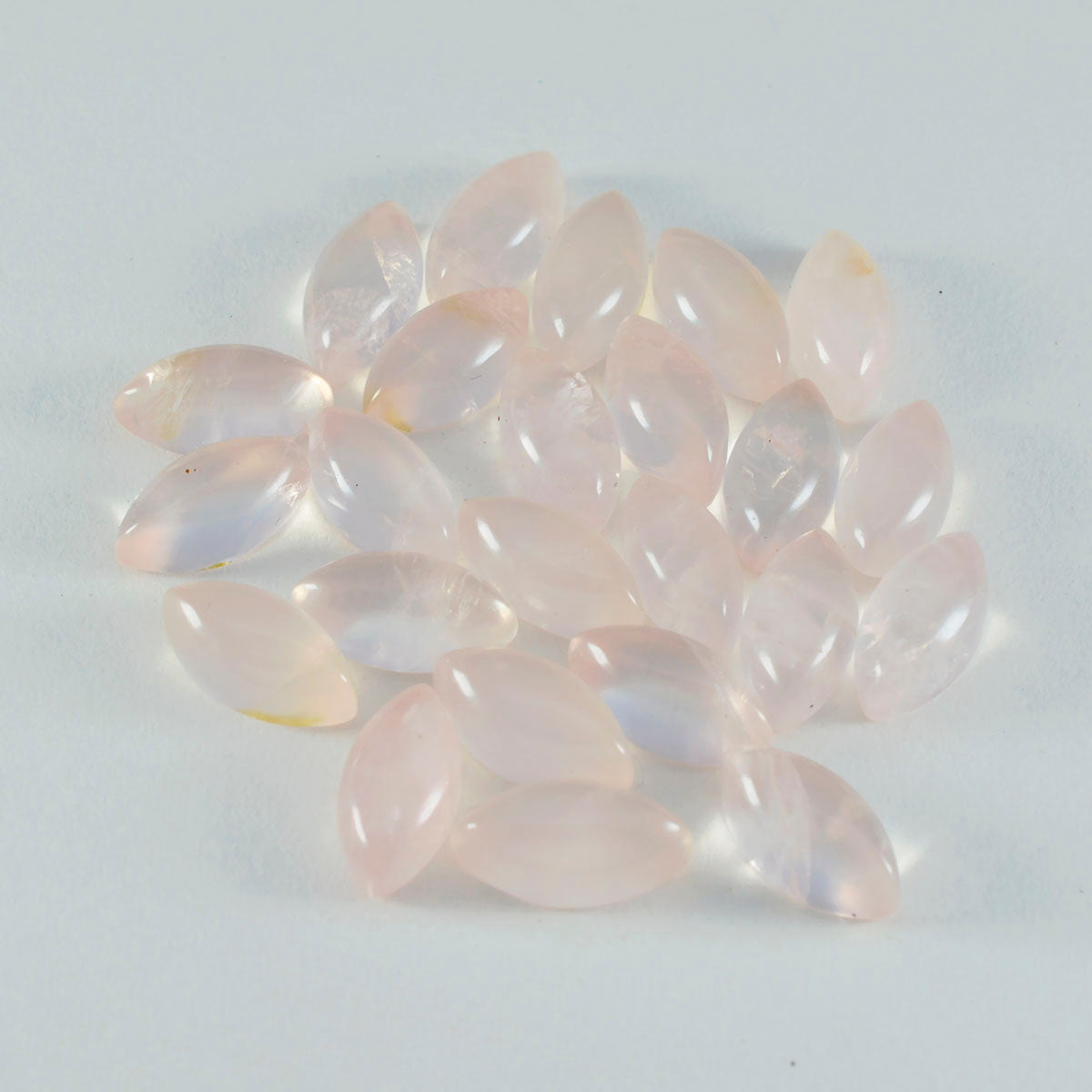 Riyogems 1pc cabochon de quartz rose rose 6x12mm forme marquise qualité attrayante gemme en vrac