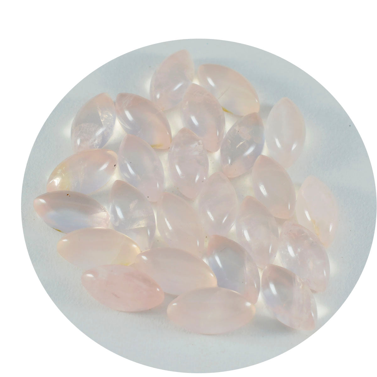 Riyogems 1pc cabochon de quartz rose rose 7x14mm forme marquise jolie qualité pierres précieuses en vrac