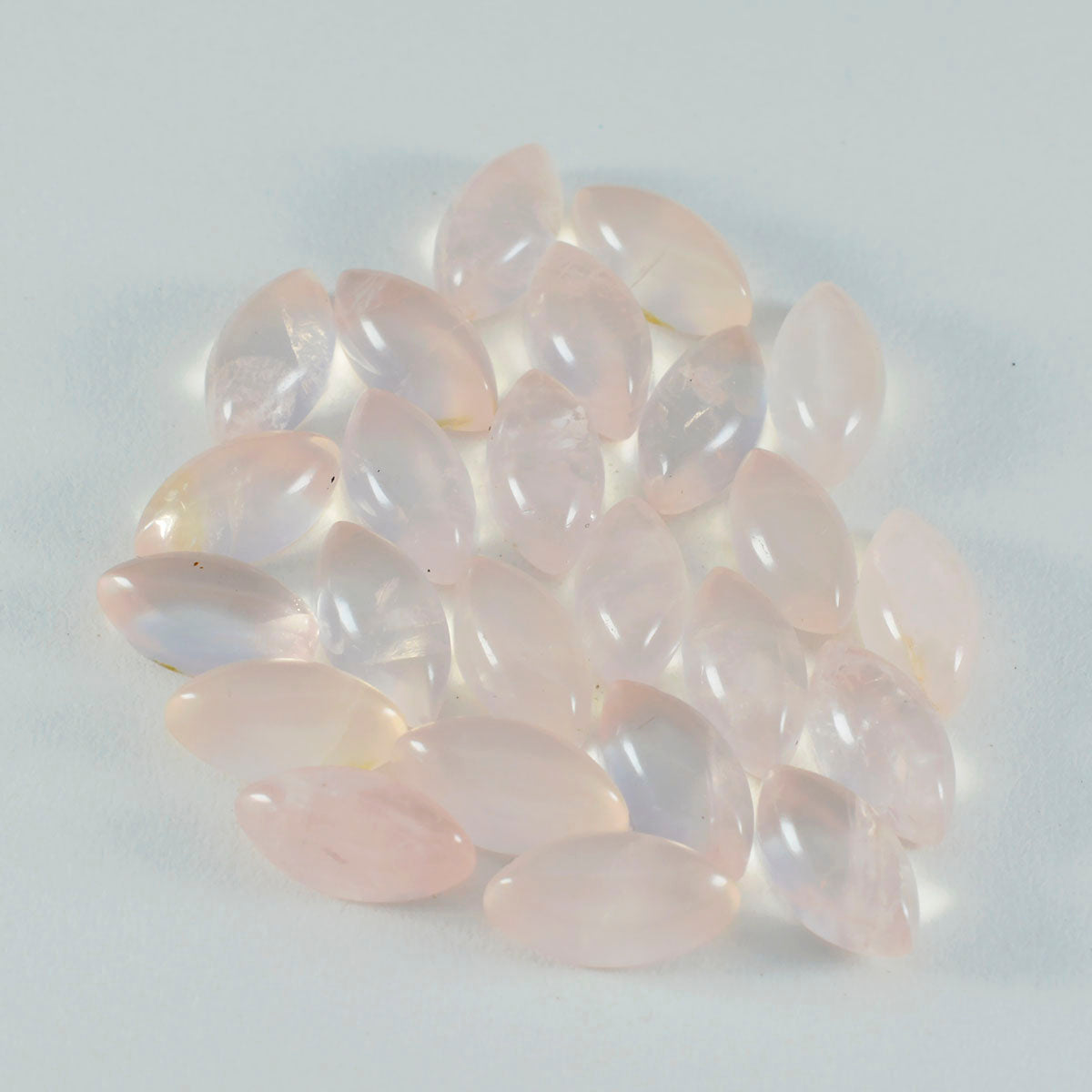 Riyogems 1PC Pink Rose Quartz Cabochon 7x14 mm Marquise Shape pretty Quality Loose Gems