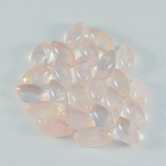Riyogems 1pc cabochon de quartz rose rose 7x14mm forme marquise jolie qualité pierres précieuses en vrac