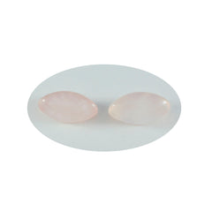 Riyogems 1pc cabochon de quartz rose rose 8x16mm forme marquise belle qualité pierre en vrac