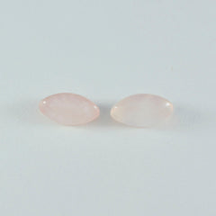 Riyogems 1PC Pink Rose Quartz Cabochon 8x16 mm Marquise Shape handsome Quality Loose Stone