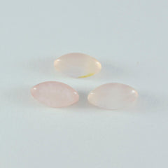 Riyogems 1pc cabochon de quartz rose rose 9x18mm forme marquise belle qualité pierre précieuse en vrac